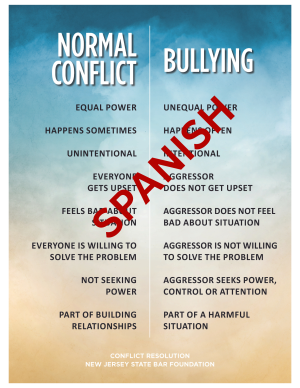 Poster - Normal Conflict vs Bullying (Spanish)